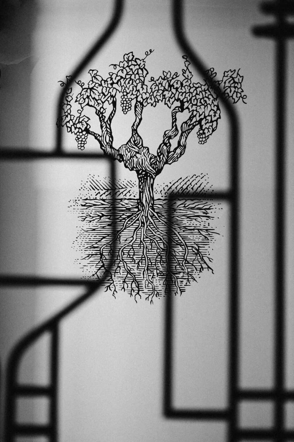 Detail van de wijnkelder van Founders Bar Maastricht
